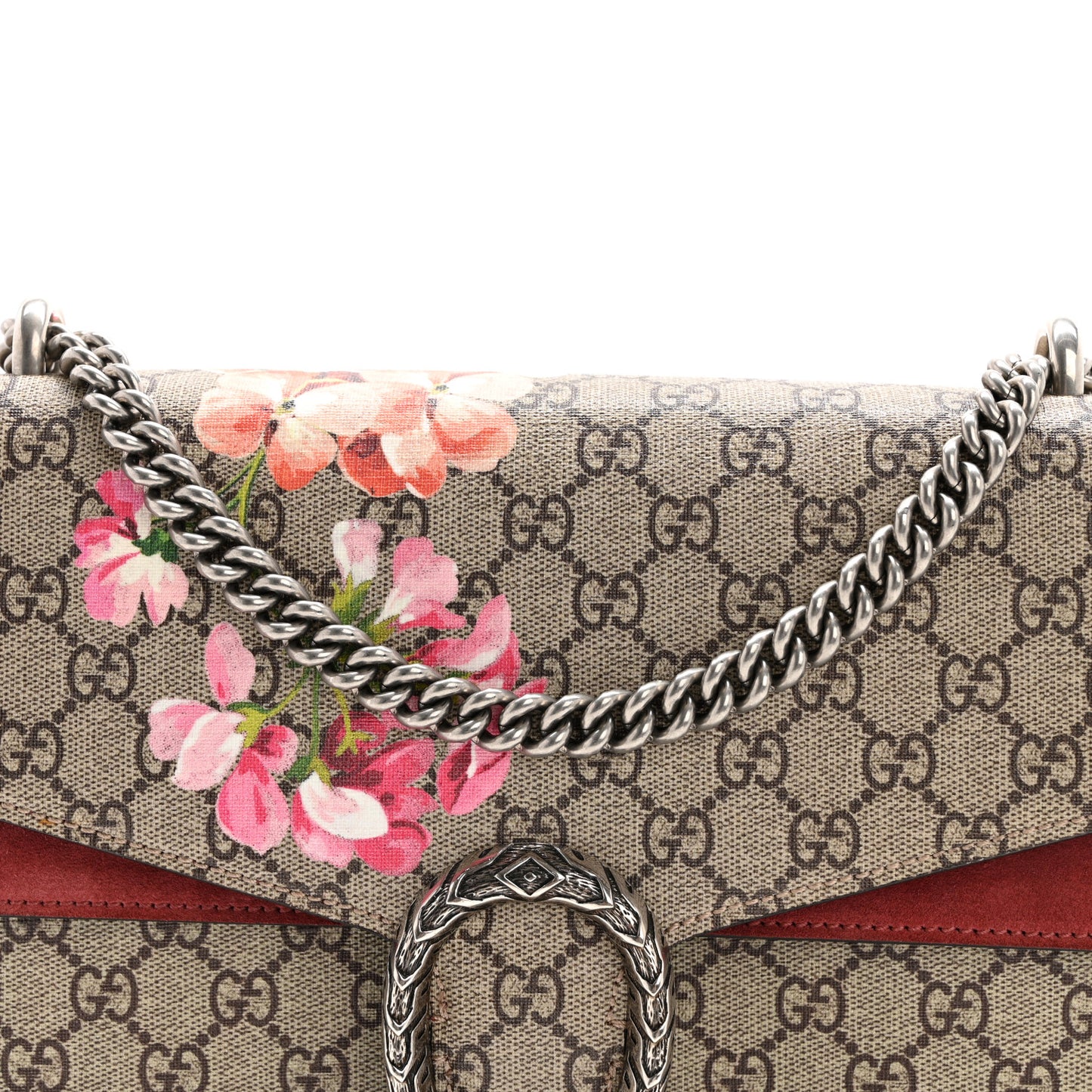 GG Supreme Monogram Blooms Medium Dionysus Shoulder Bag Beige Multicolor Dry Rose