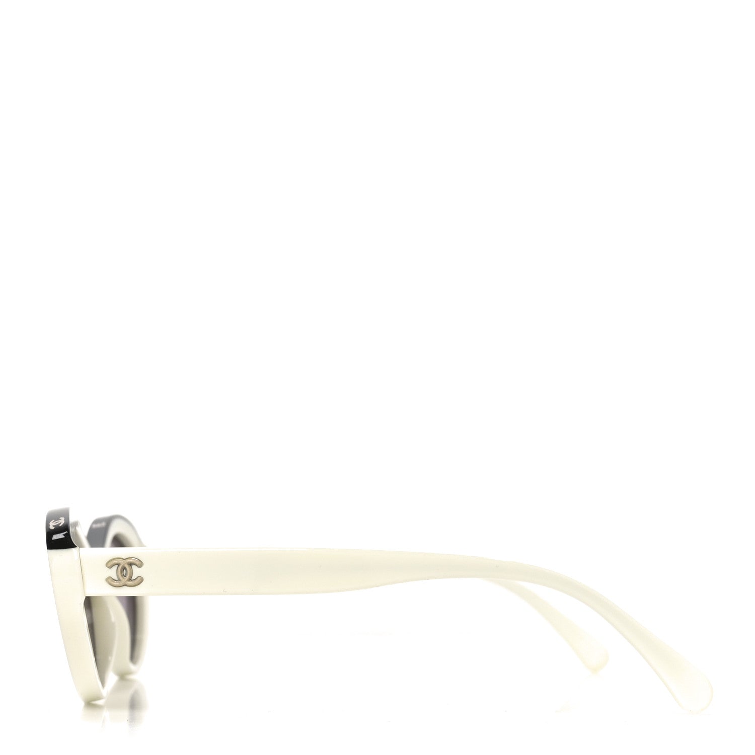 Chanel Acetate Oval Sunglasses 5416 White Black 3 of 7