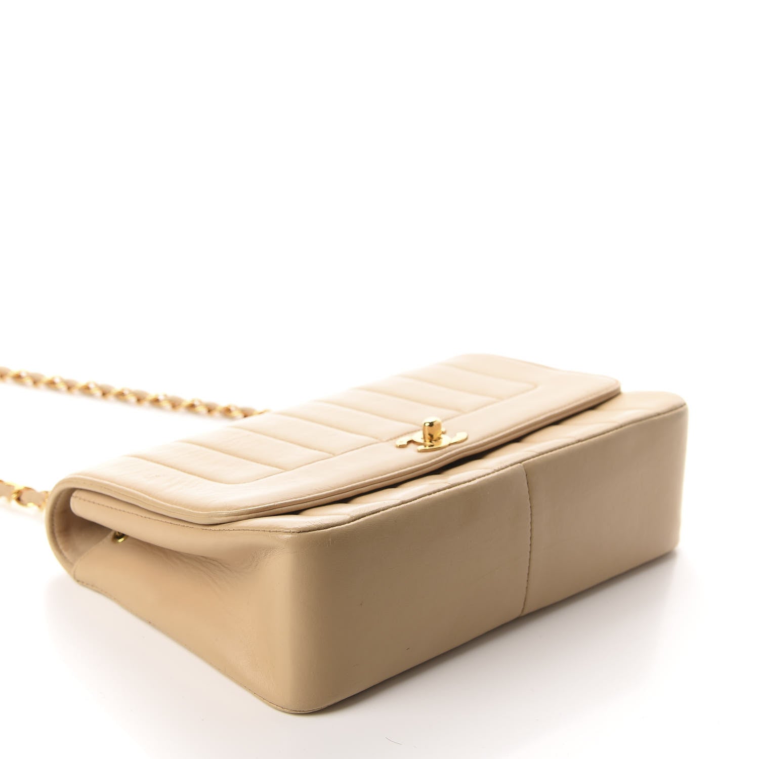 Chanel Lambskin Vertical Quilt Medium Flap Beige 3 of 12