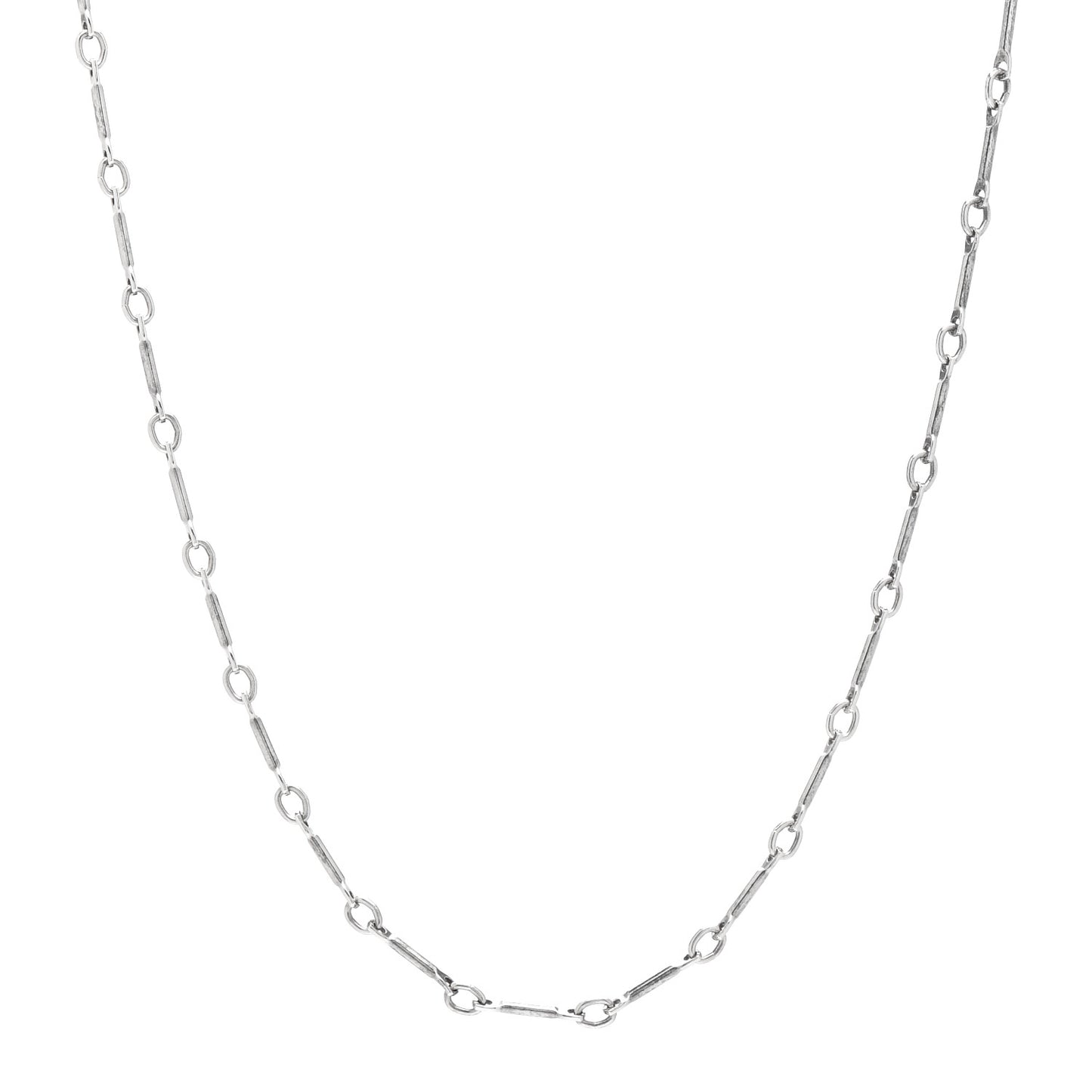 Sterling Silver Ziegfeld Bar Chain Necklace