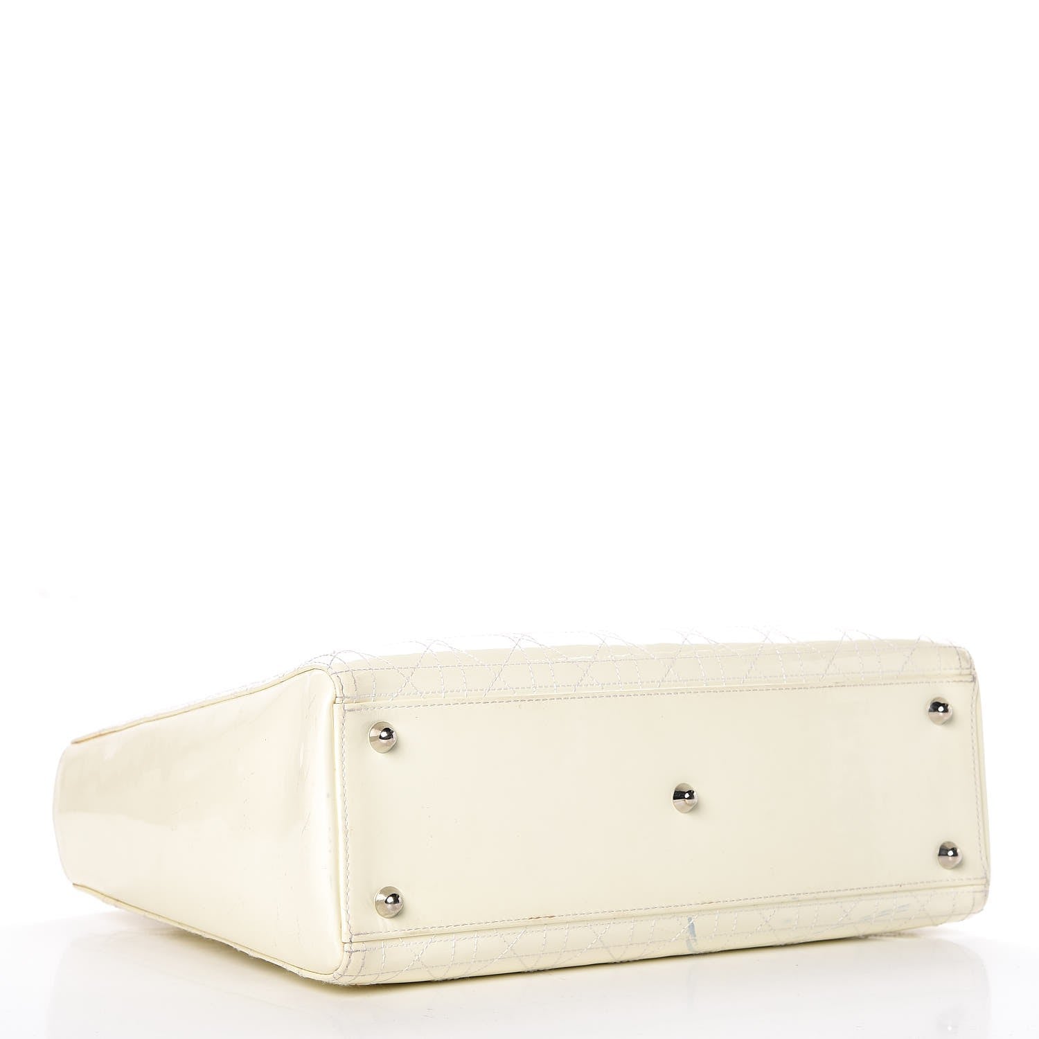 Christian Dior Patent Cannage Large Lady Dior White 4 of 14