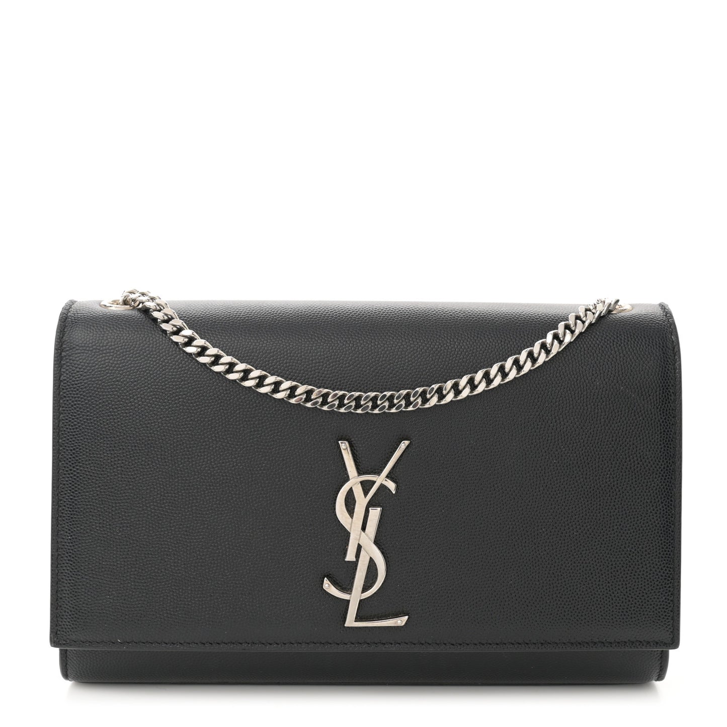 Grain De Poudre Medium Classic Monogram Kate Satchel Black