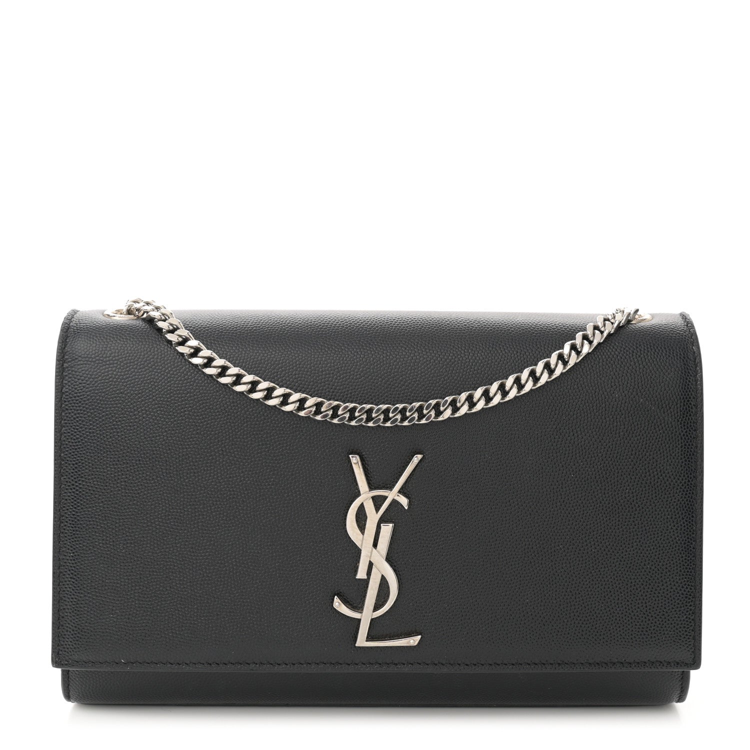 Saint Laurent Grain De Poudre Medium Classic Monogram Kate Satchel Black 1 of 13