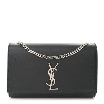 Saint Laurent Grain De Poudre Medium Classic Monogram Kate Satchel Black 1 of 13