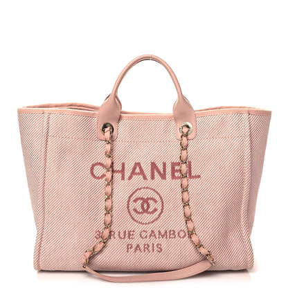 Chanel Mixed Fibers Calfskin Medium Deauville Tote Rose Pink 1 of 10