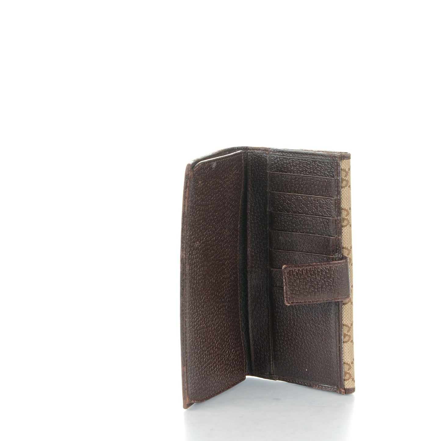 Monogram Metal Bar Continental Flap Wallet Beige Ebony Dark Brown