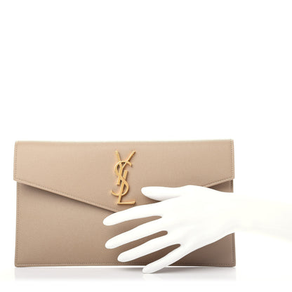 Saint Laurent Grain De Poudre Uptown Pouch Dark Beige 2 of 8