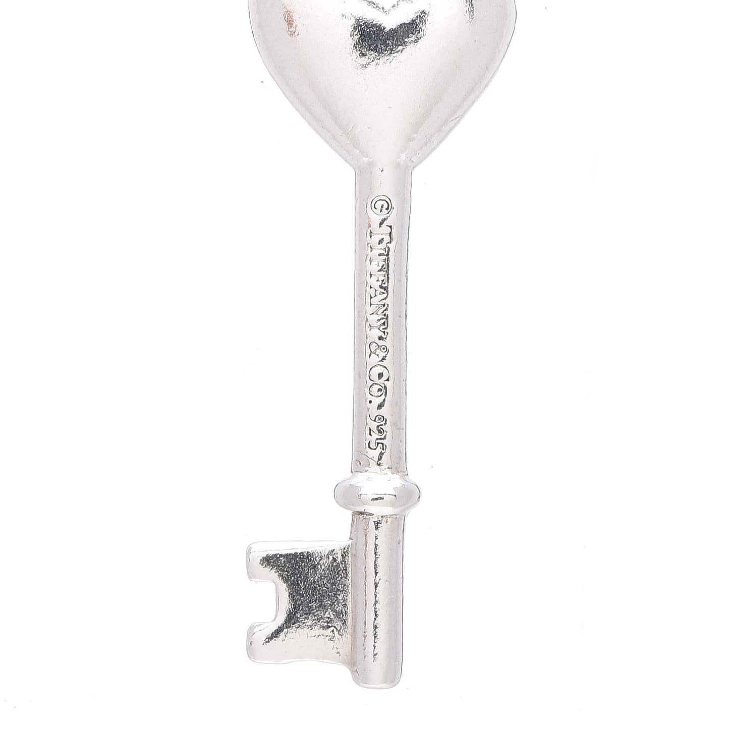 Sterling Silver Diamond Heart Key Pendant