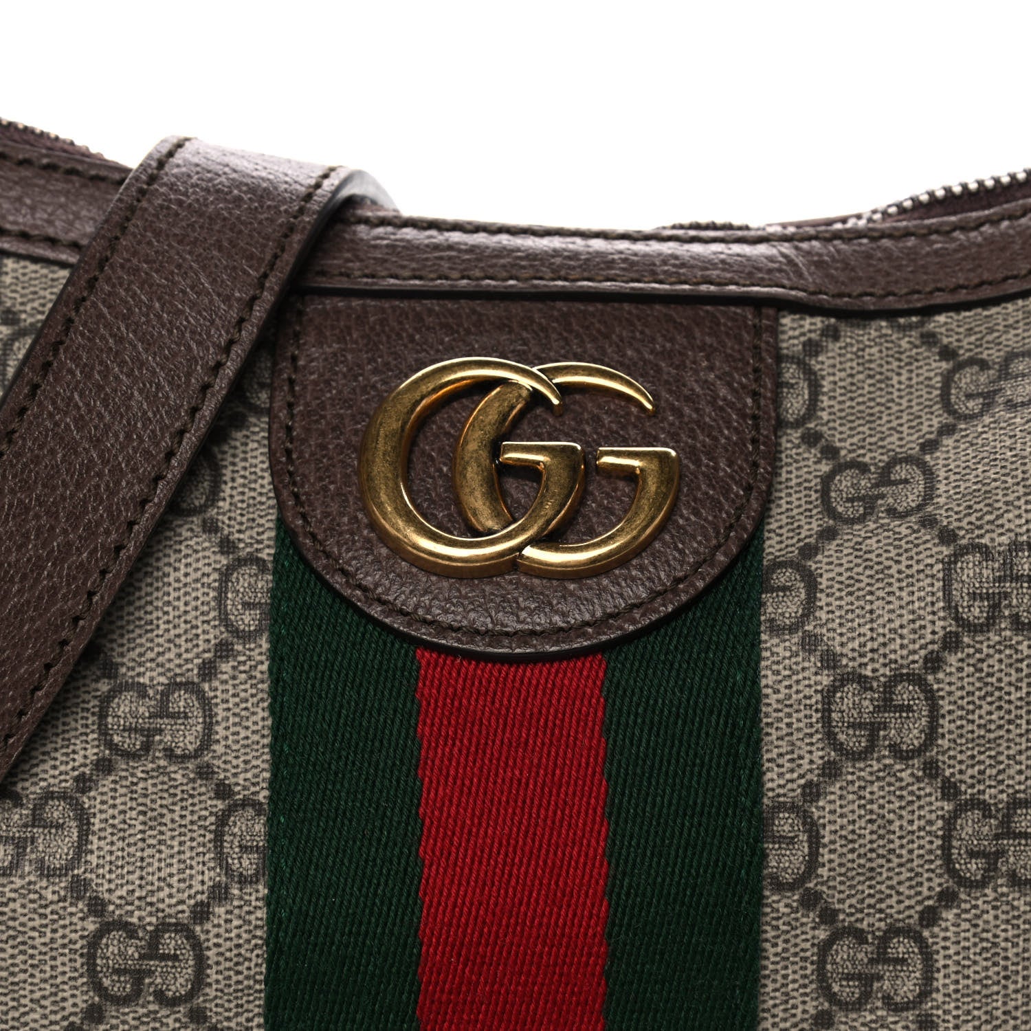 Gucci GG Supreme Monogram Web Small Ophidia Half Moon Hobo Brown 9 of 13