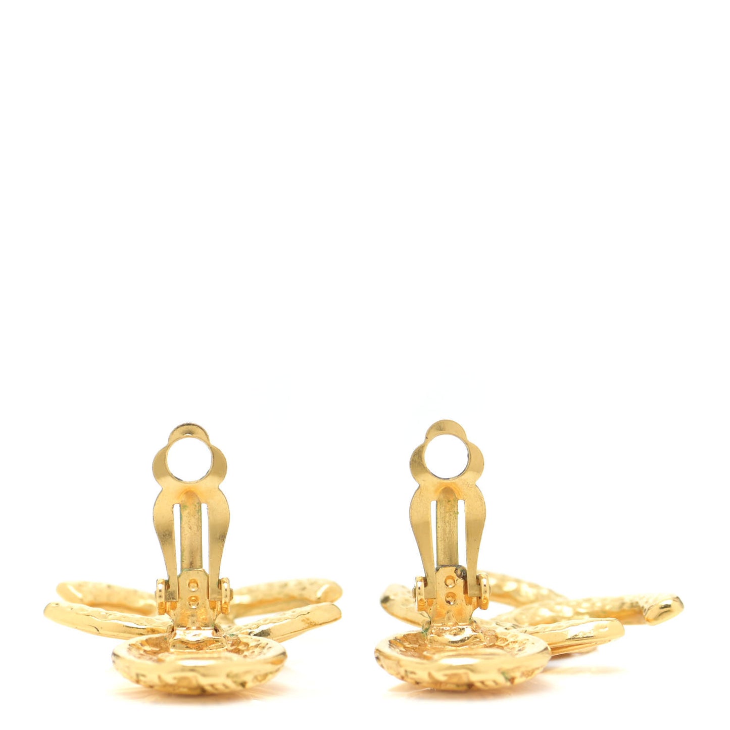 CC Drop Clip On Earrings Gold