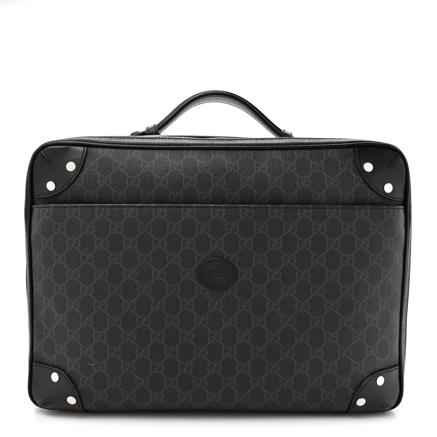 GG Supreme Monogram Briefcase Backpack Black Grey