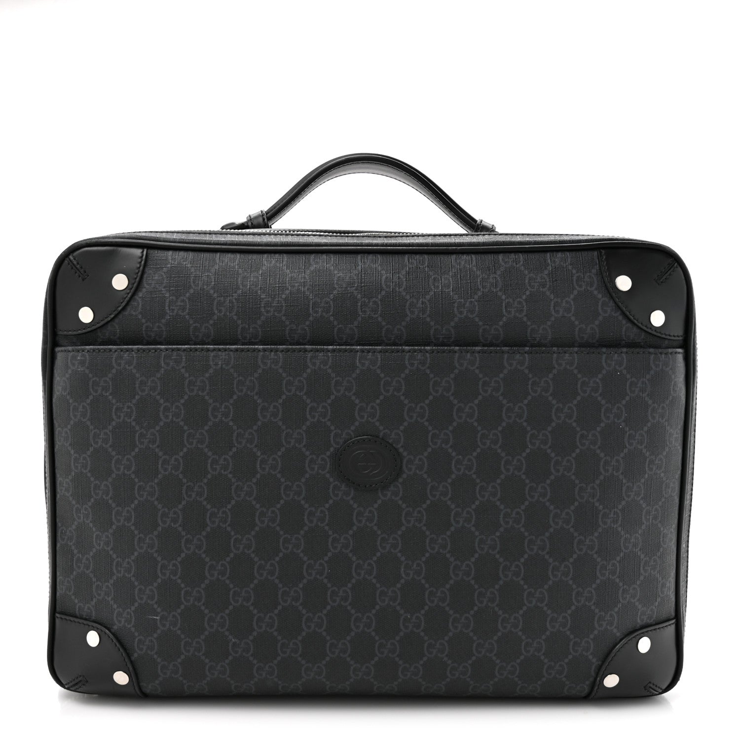 Gucci GG Supreme Monogram Briefcase Backpack Black Grey 3 of 20