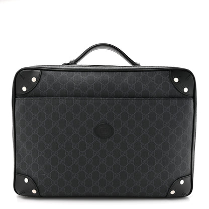 Gucci GG Supreme Monogram Briefcase Backpack Black Grey 3 of 20