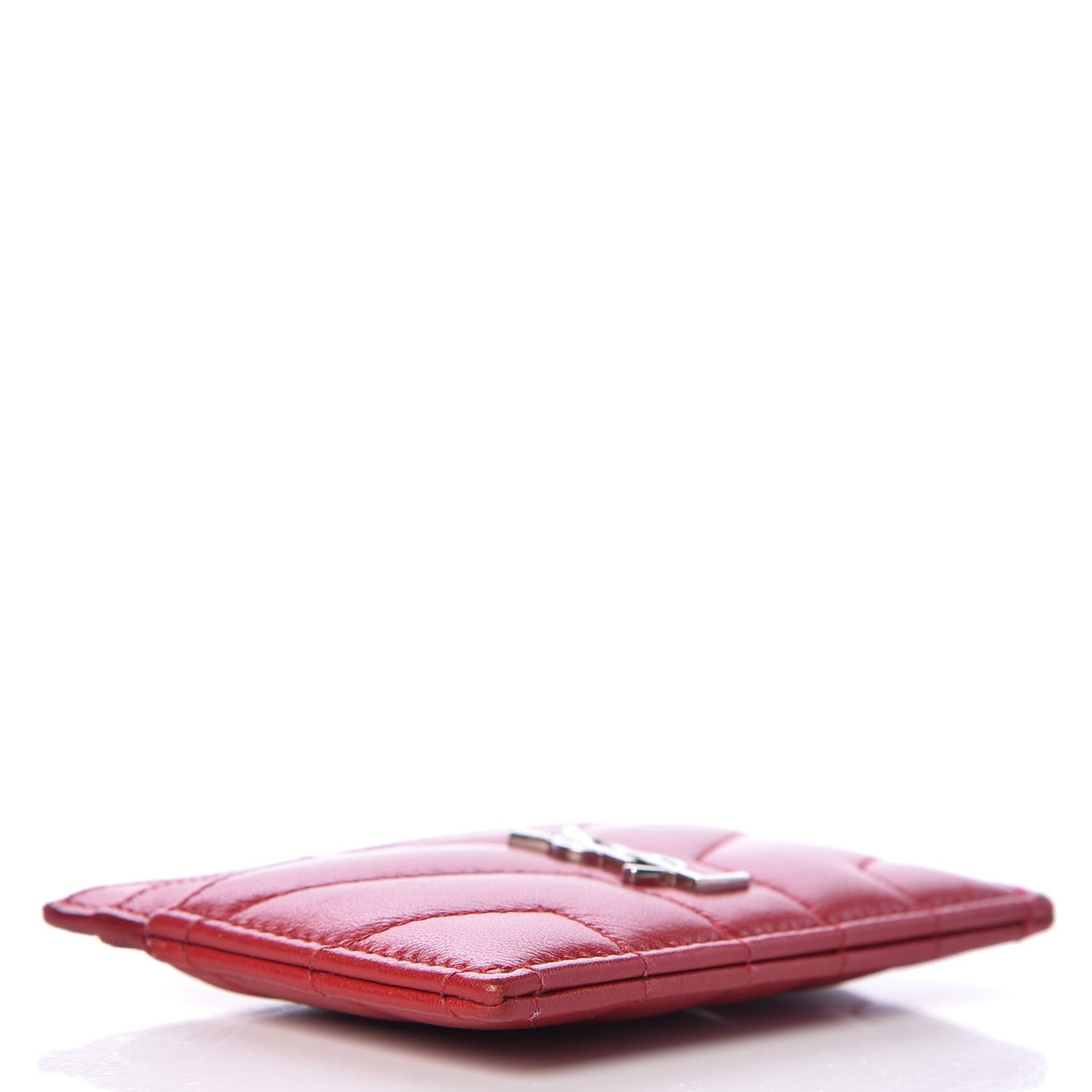 Calfskin Y Quilted Monogram LouLou Credit Card Case Red