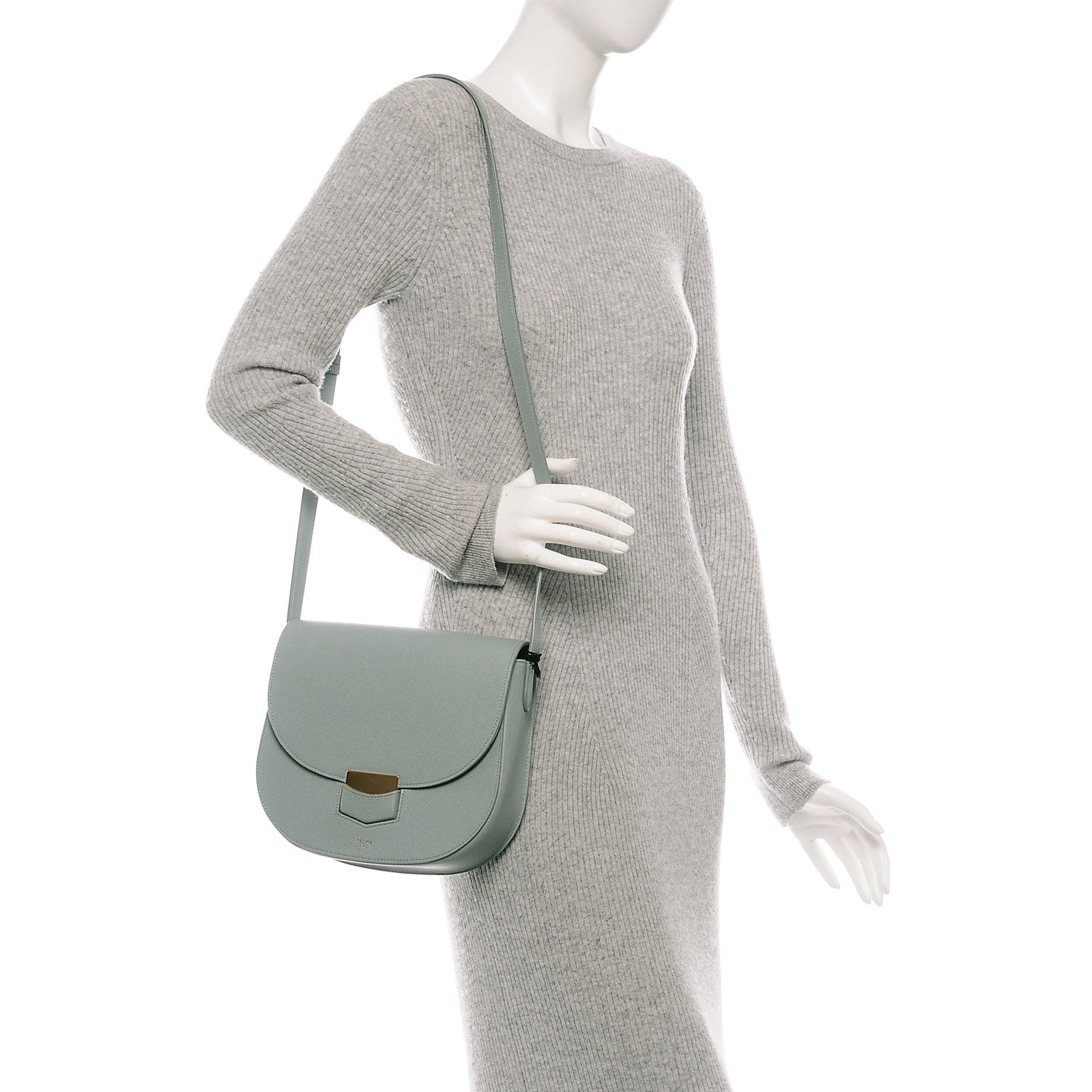 Celine Grained Calfskin Compact Trotteur Cloud 2 of 8