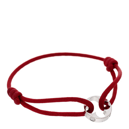 Louis Vuitton LOUIS VUITTON 18K White Gold Cord Empreinte Adjustable Bracelet Red 1 of 5