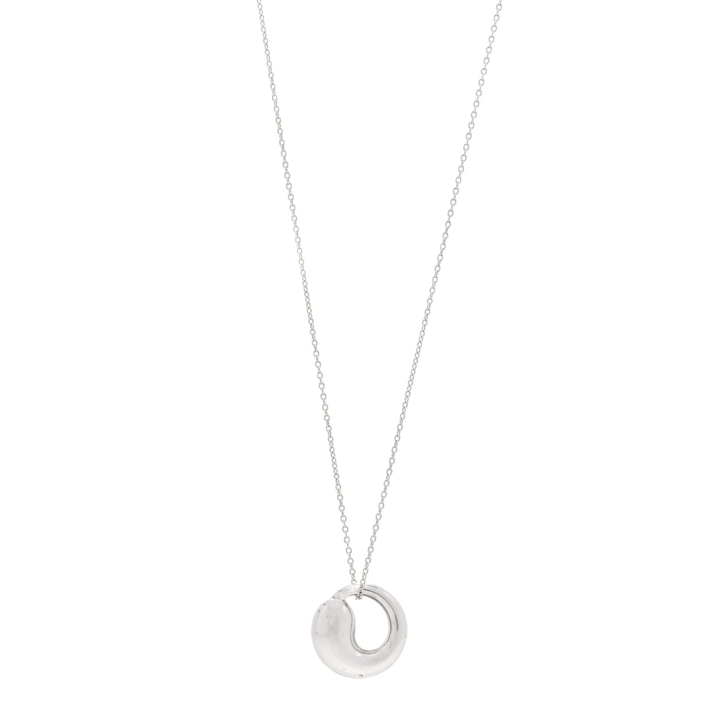 Sterling Silver 17mm Elsa Peretti Eternal Circle Pendant Necklace