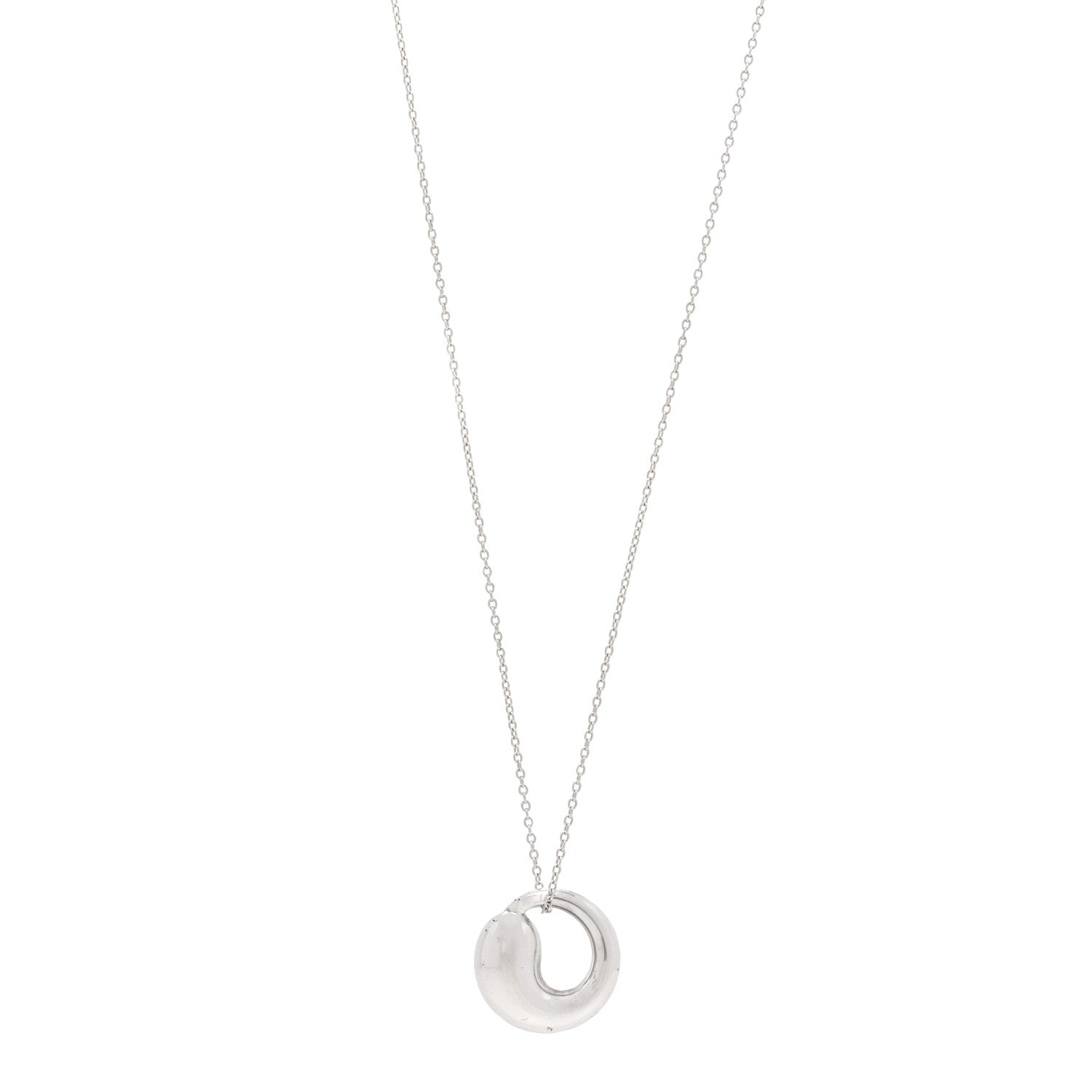 Tiffany Sterling Silver 17mm Elsa Peretti Eternal Circle Pendant Necklace 1 of 5