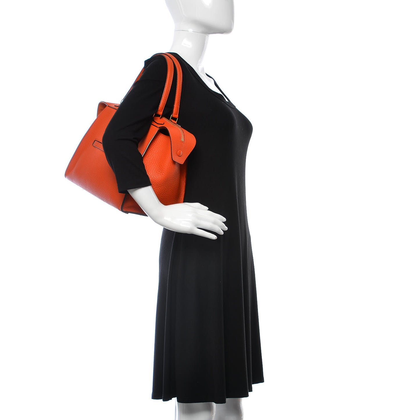 Bullhide Calfskin Small Ring Handbag Burnt Orange