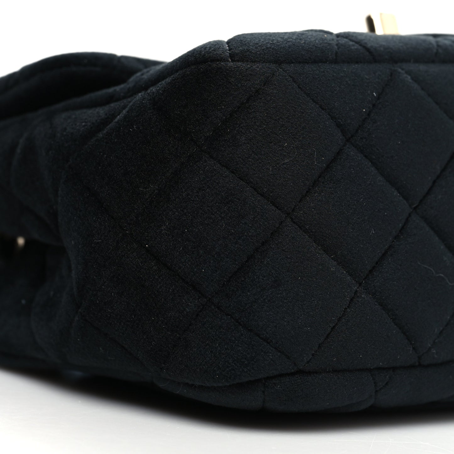 Velvet Quilted Mini Pearl Crush Flap Black