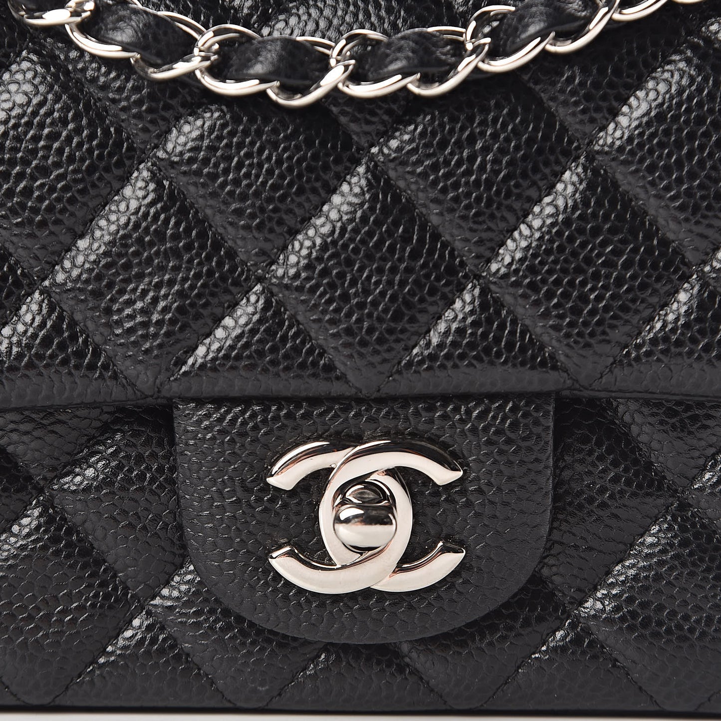 Caviar Quilted Mini Rectangular Flap Black