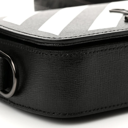 Off-White Saffiano Striped Mini Diag Binder Clip Bag Black White 9 of 10