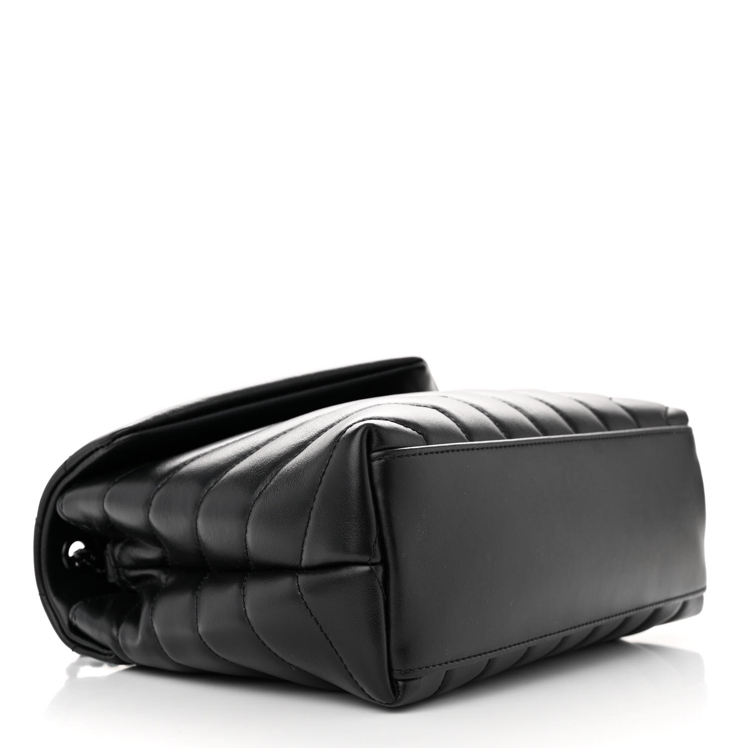 Saint Laurent Calfskin Y Quilted Monogram Monochrome Small Loulou Chain Satchel Black 4 of 10