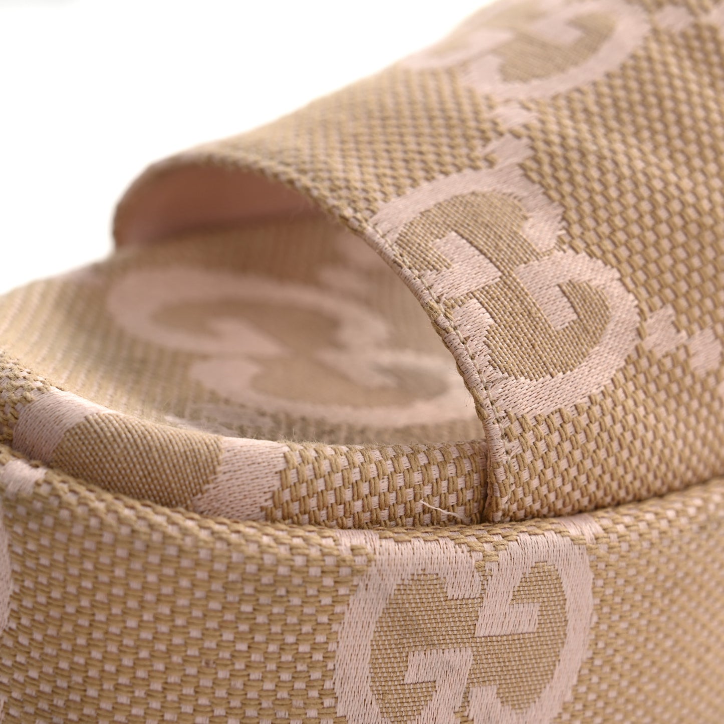 Monogram Jumbo GG Angelina Platform 55mm Slide Sandals 39.5 Beige Perfect Pink