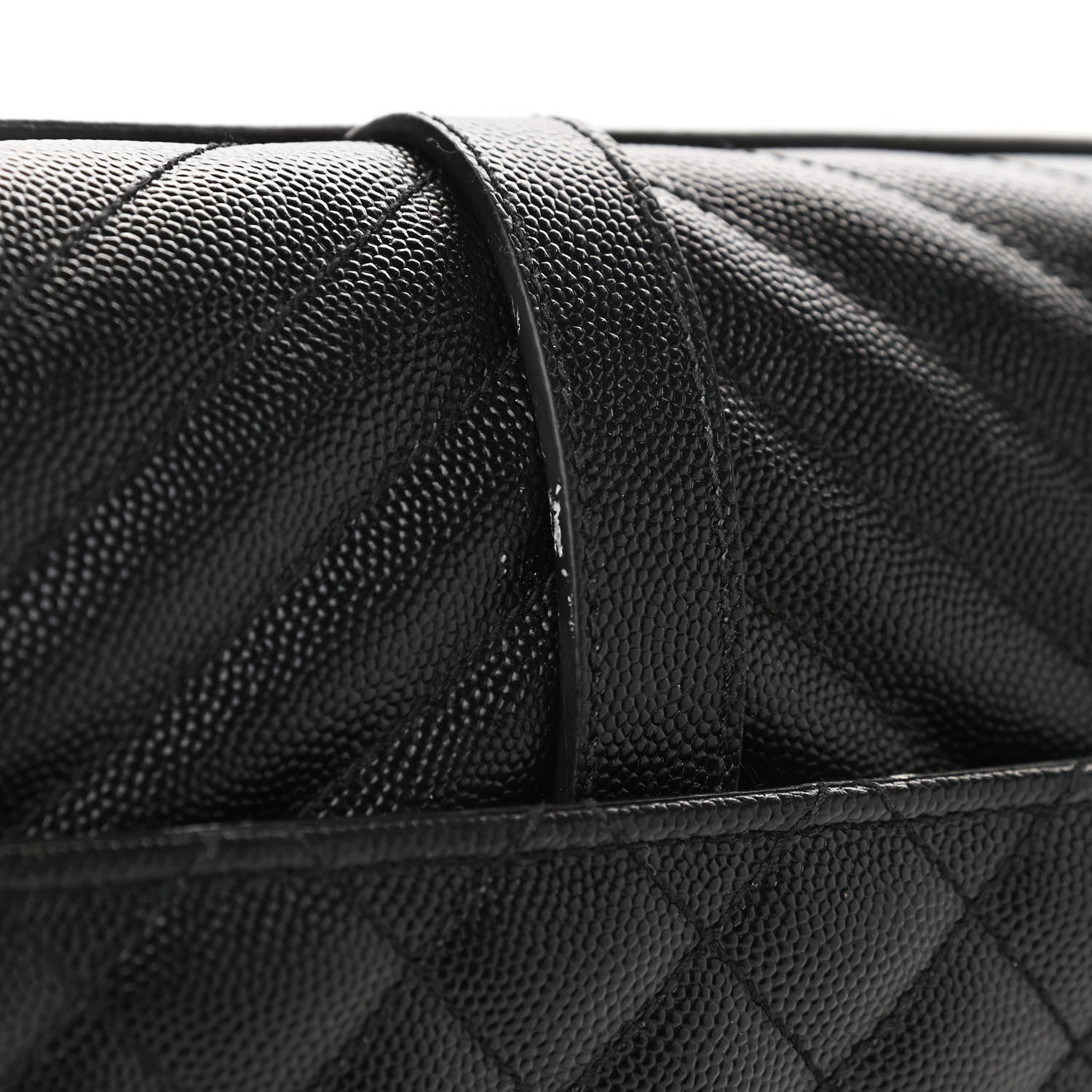 Saint Laurent Grain De Poudre Textured Mixed Matelasse Large Triquilt Monogram Satchel Black 11 of 12