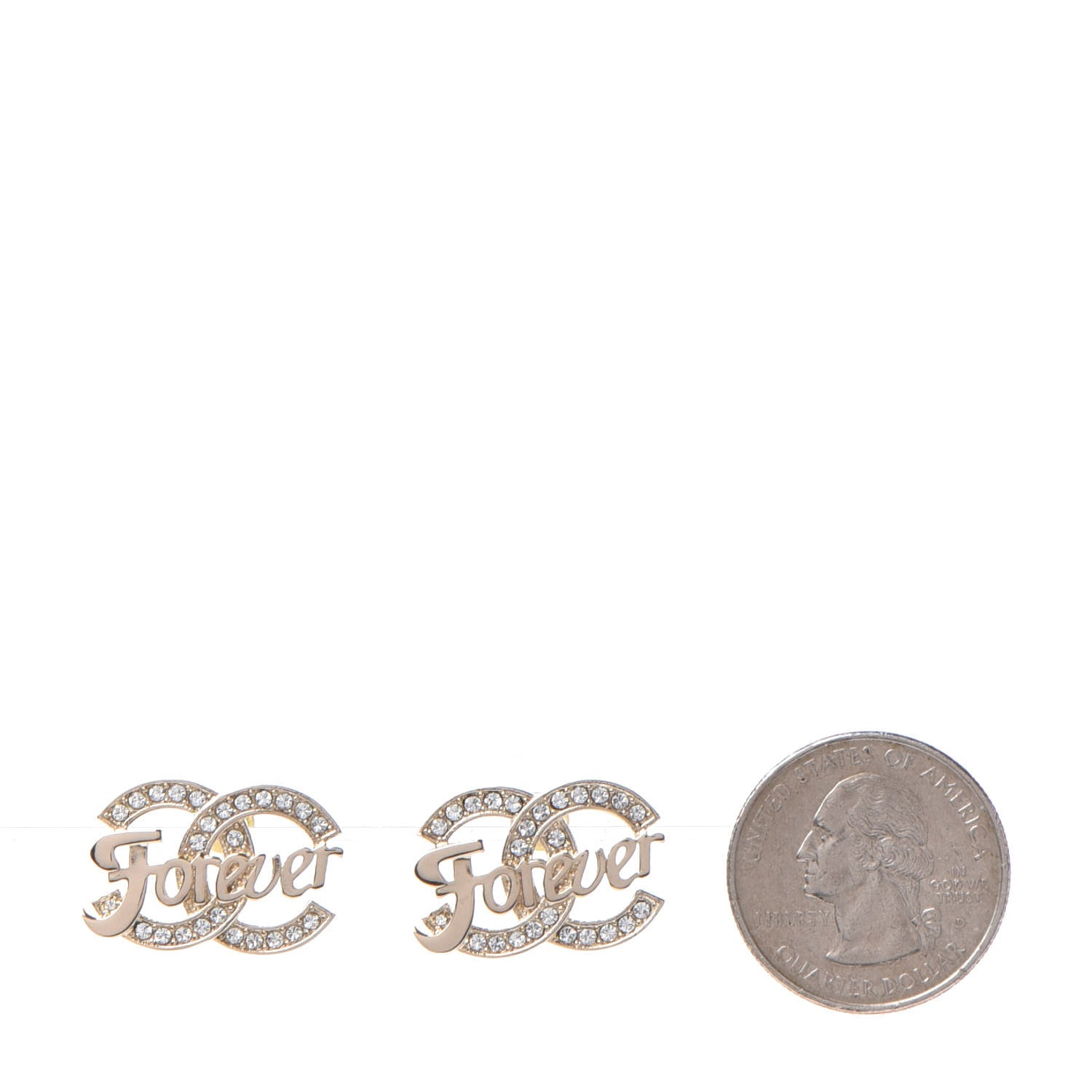 Chanel Crystal CC Forever Earrings Gold 2 of 5