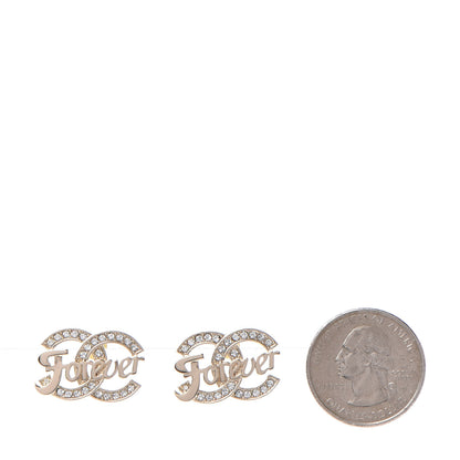 Chanel Crystal CC Forever Earrings Gold 2 of 5