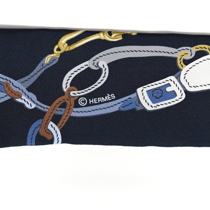 Hermes Silk Brides de Gala Twilly Marine Beige Dore 4 of 4