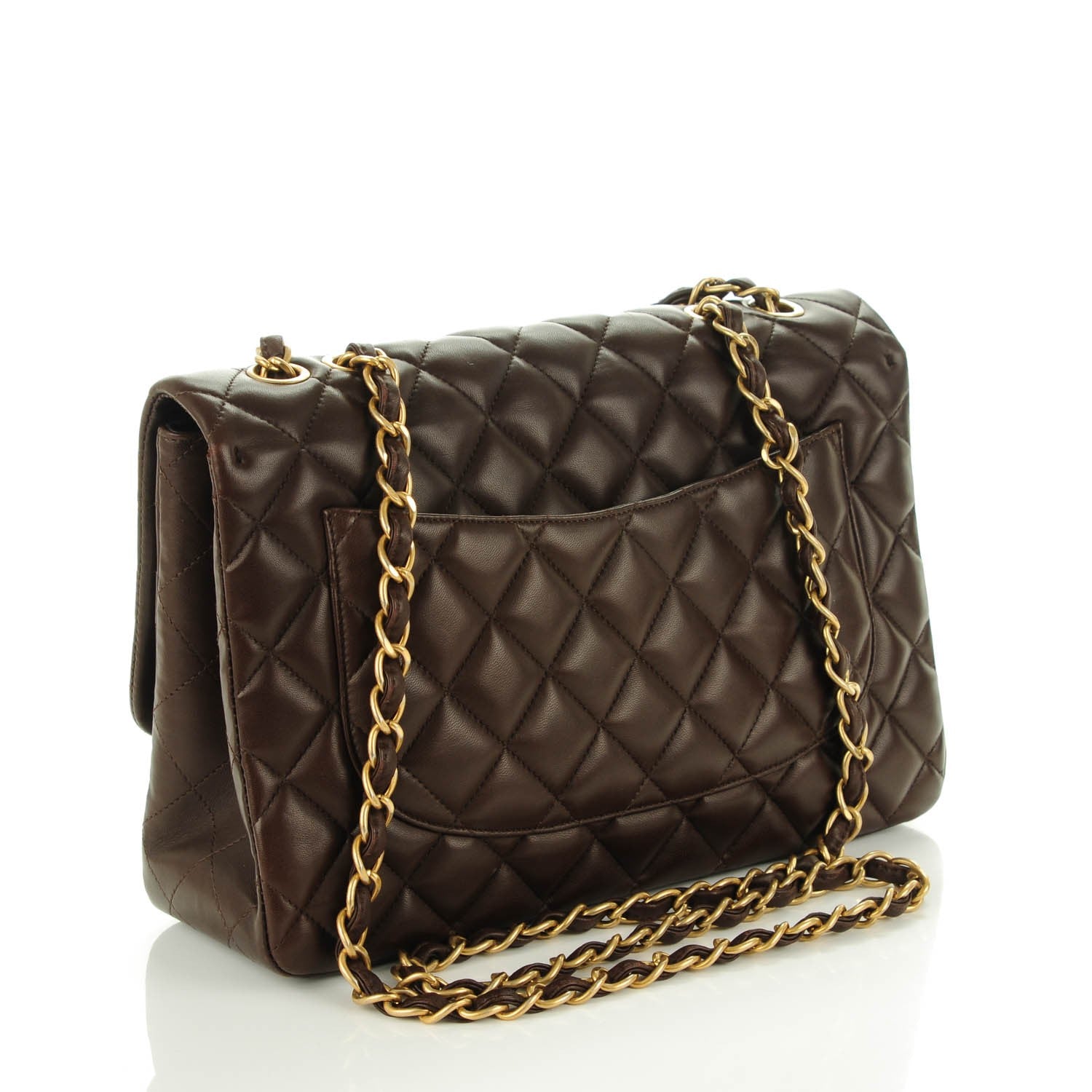 Chanel Lambskin Quilted Jumbo Single Flap Dark Brown 3 of 7