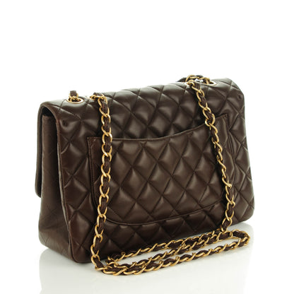 Chanel Lambskin Quilted Jumbo Single Flap Dark Brown 3 of 7
