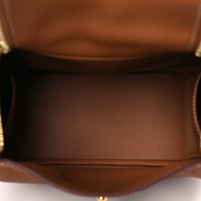 Hermes Taurillon Clemence Mini Lindy 20 Gold 5 of 10