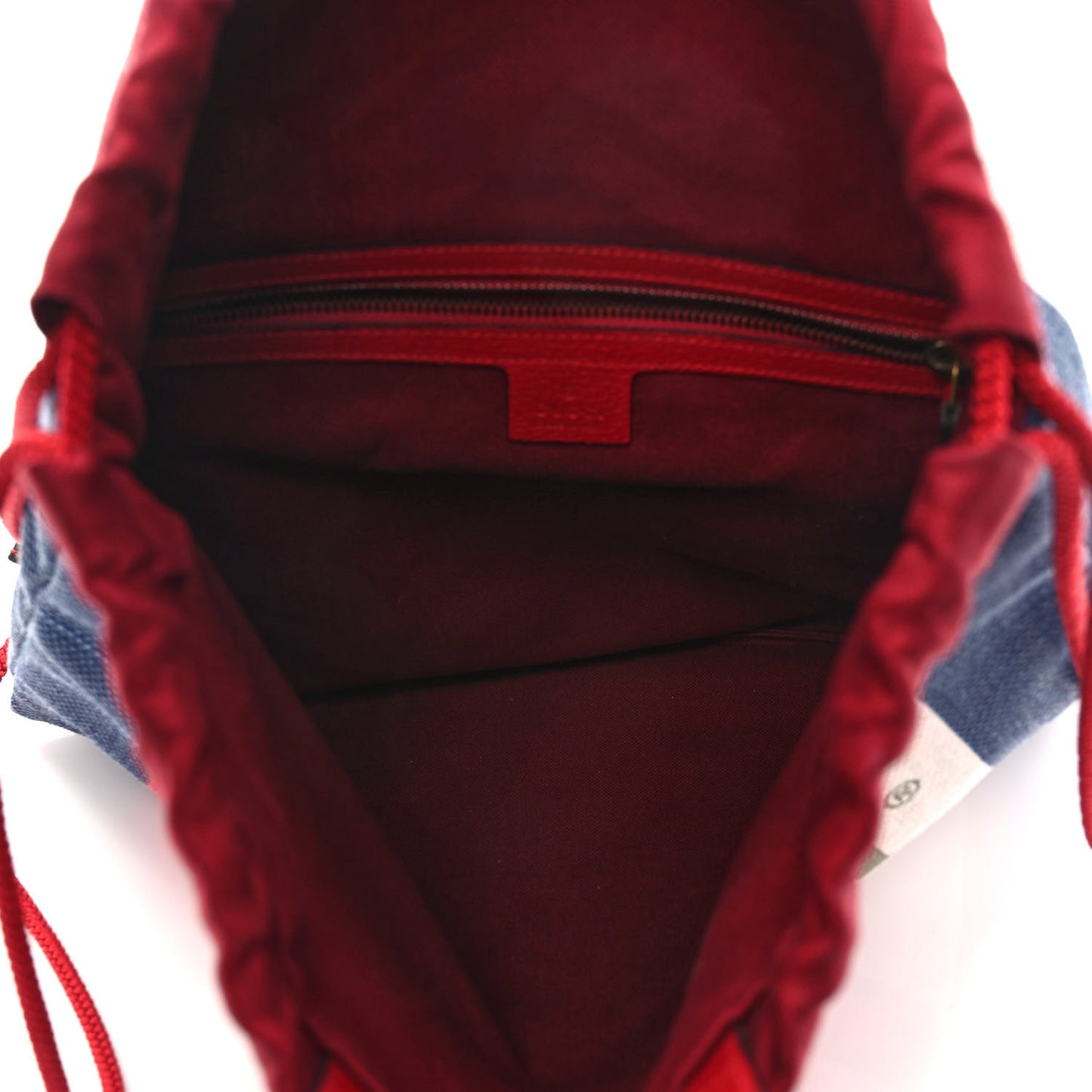 Canvas Logo Sylvie Stripe Drawstring Backpack Red