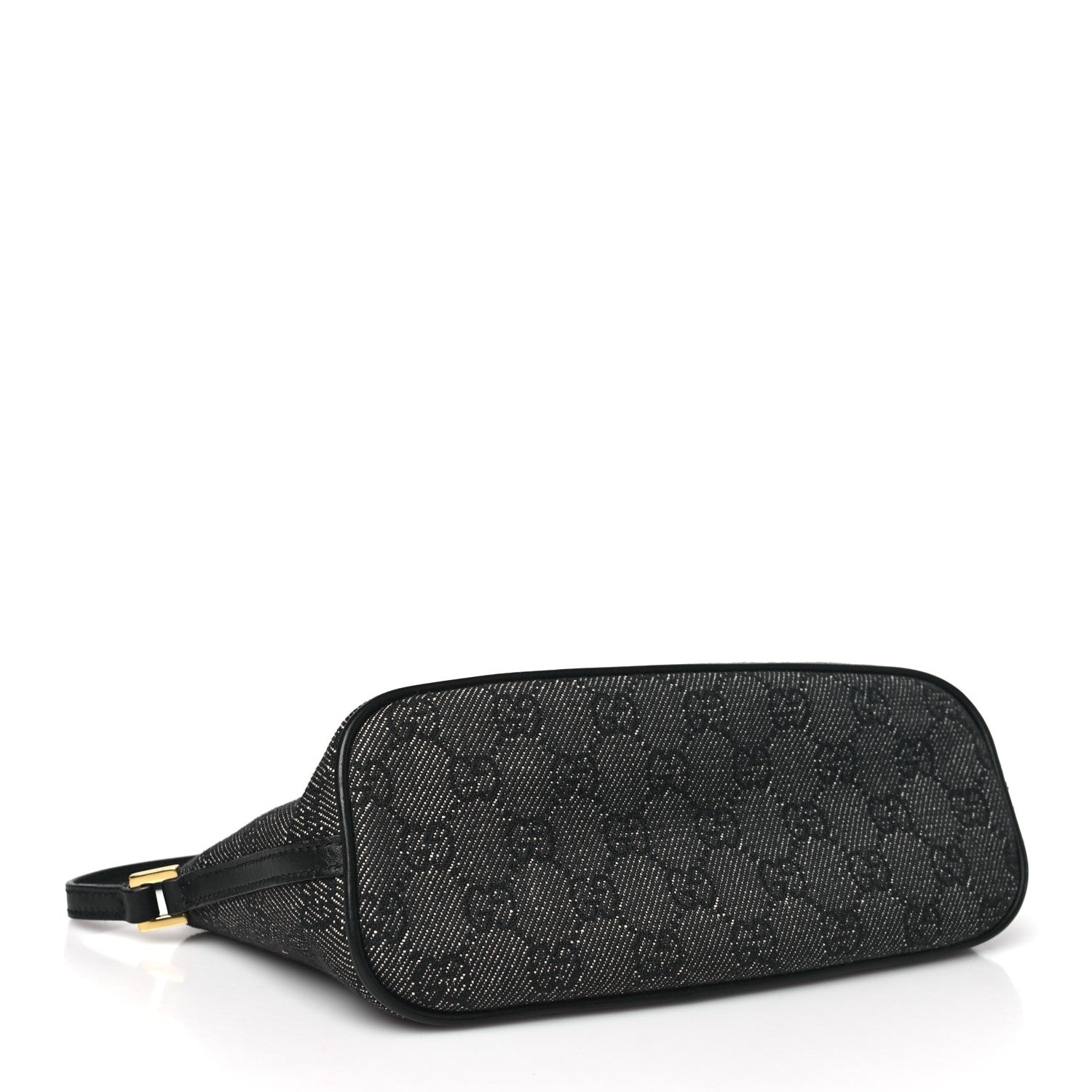 Gucci Denim Monogram Boat Pochette Black 4 of 11