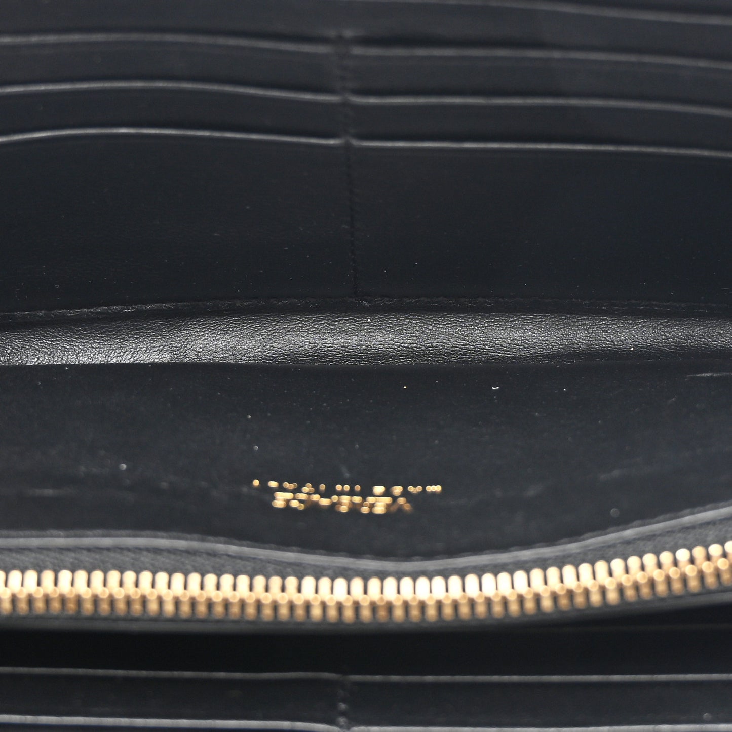 Calfskin Medusa Zip Wallet Black