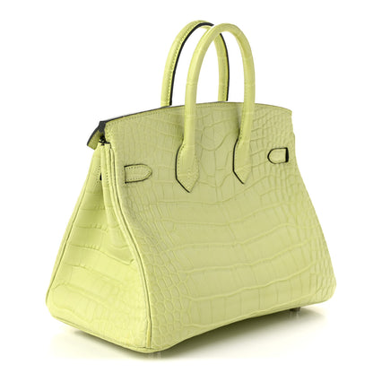 Hermes Matte Alligator Birkin 25 Jaune Bourgeon 3 of 10