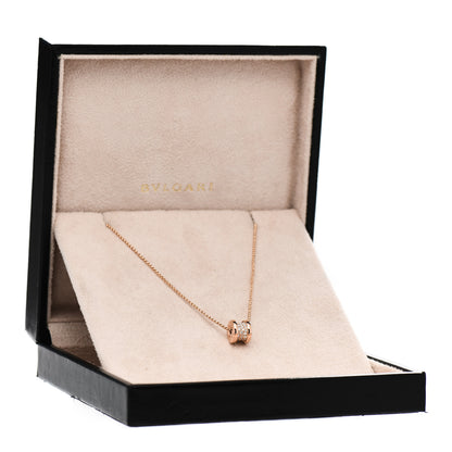 Bulgari 18K Rose Gold Diamond Small B.Zero1 Pave Pendant Necklace 7 of 7