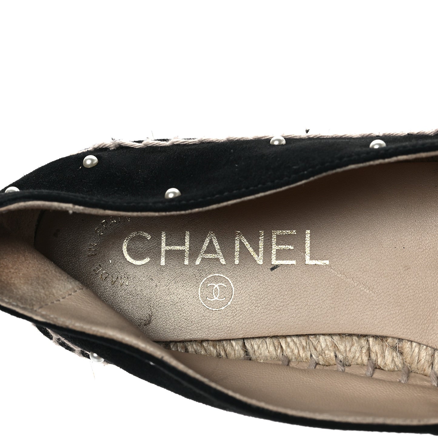 Suede Pearl CC Espadrilles 37 Black