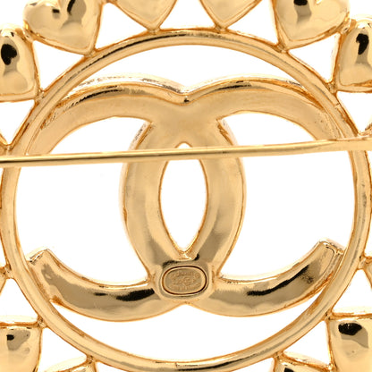Chanel Metal CC Heart Brooch Gold 4 of 4