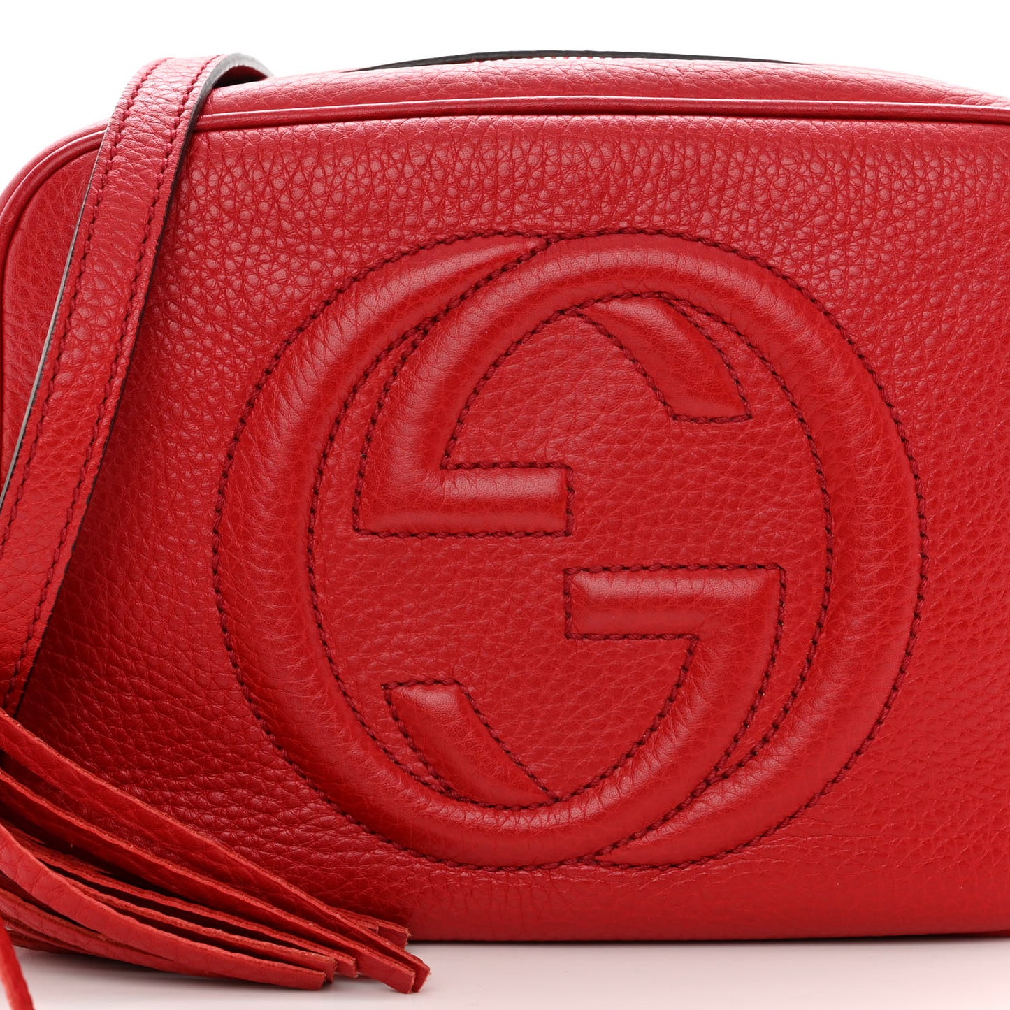 Pebbled Calfskin Small Soho Disco Bag Tabasco Red
