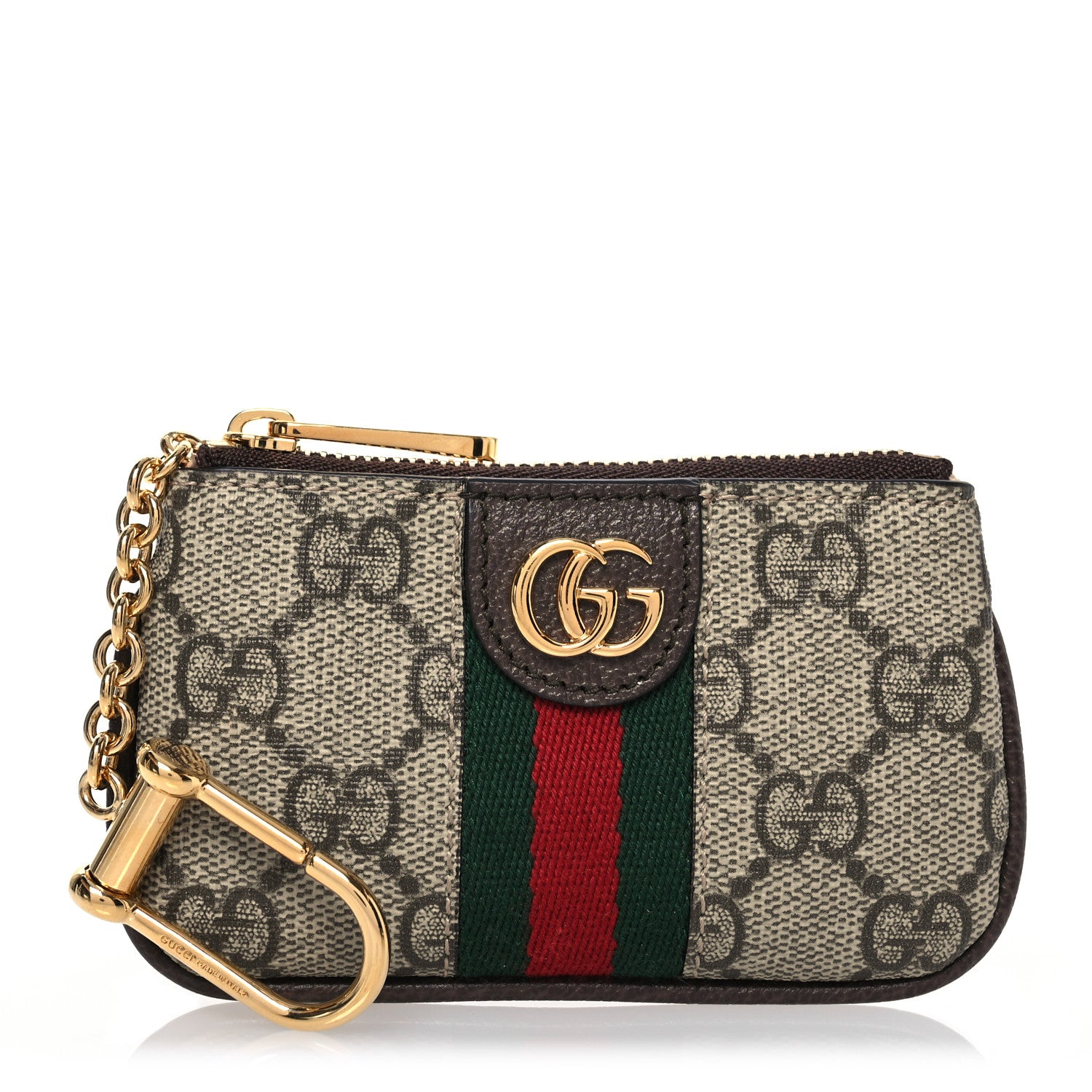 Gucci GG Supreme Monogram Web Ophidia Key Case Beige New Acero 1 of 9