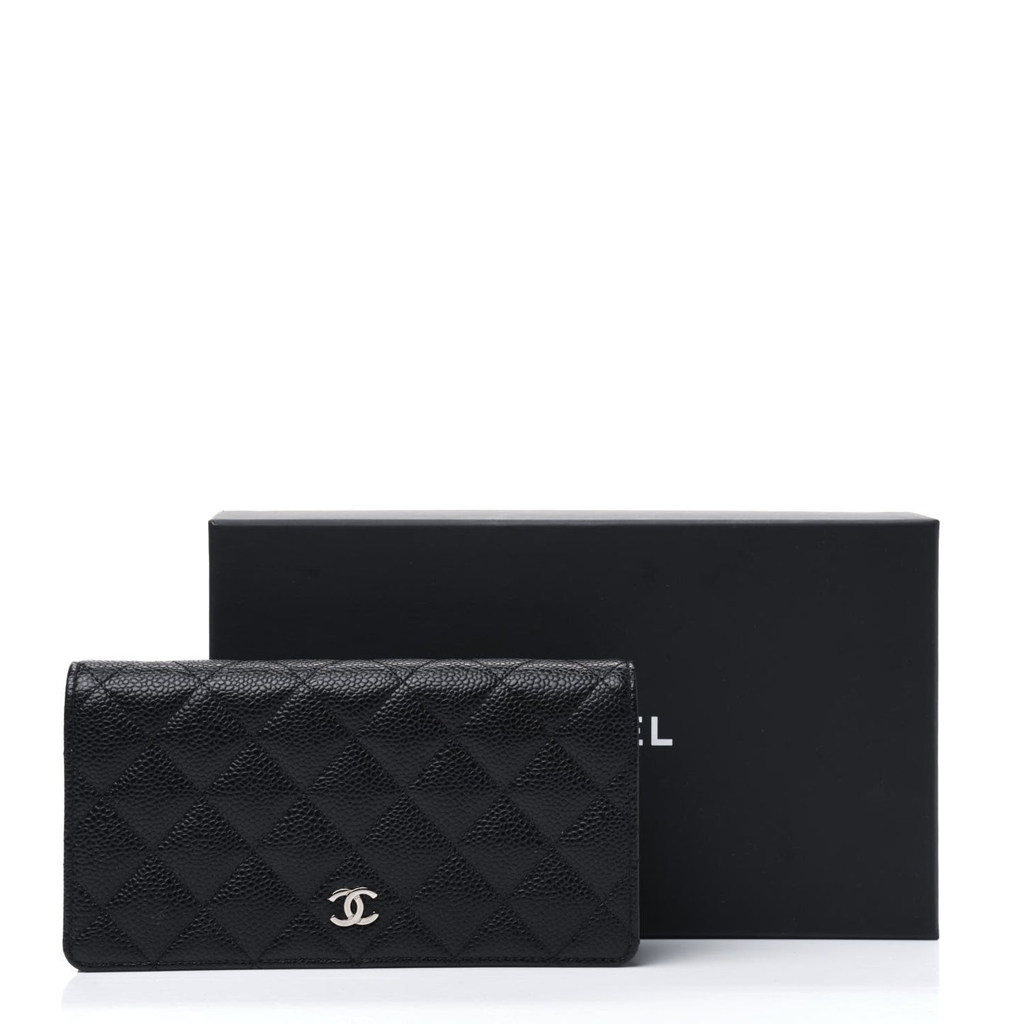 Caviar Quilted Yen Wallet Black