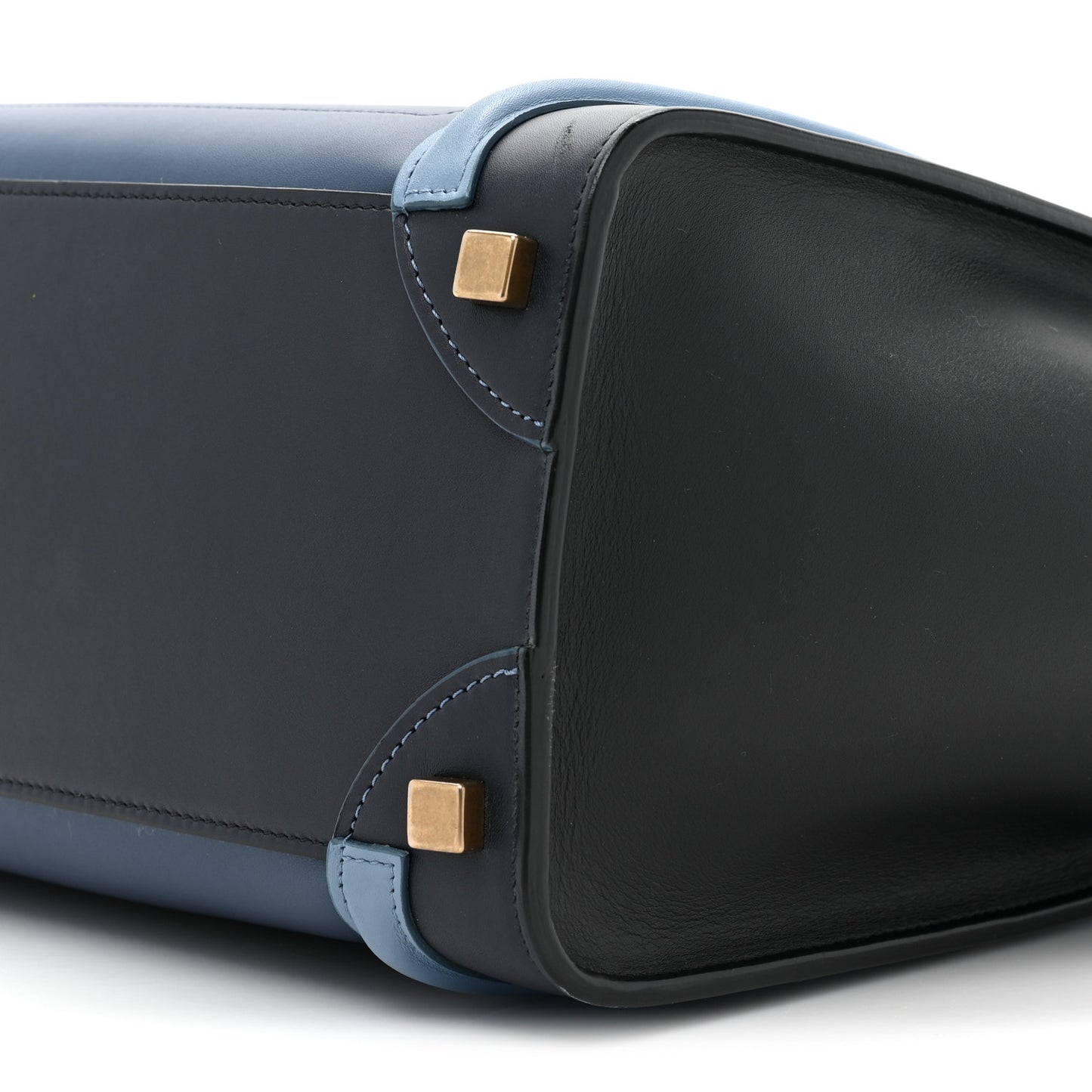 Smooth Calfskin Micro Tri-Color Luggage Deep Sea