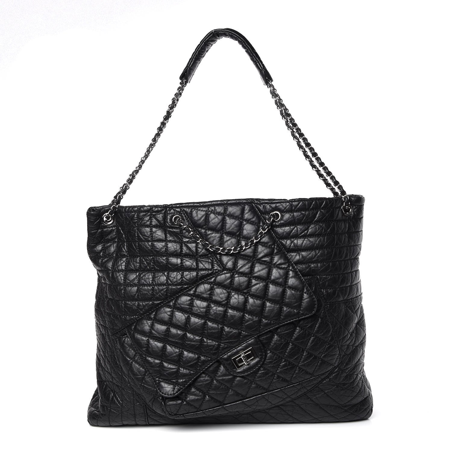 Chanel Aged Calfskin Karl's Cabas Tote Black 1 of 12