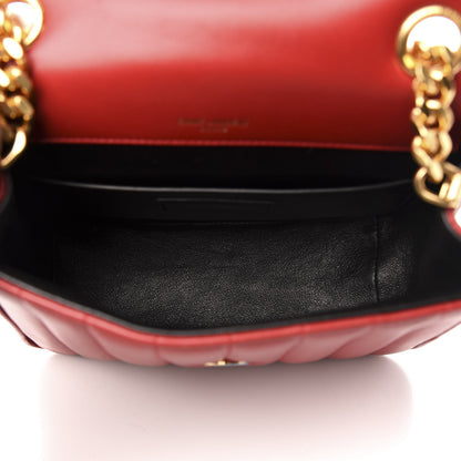 Saint Laurent Lambskin Matelasse Monogram Medium Vicky Chain Bag Rouge Eros 5 of 10