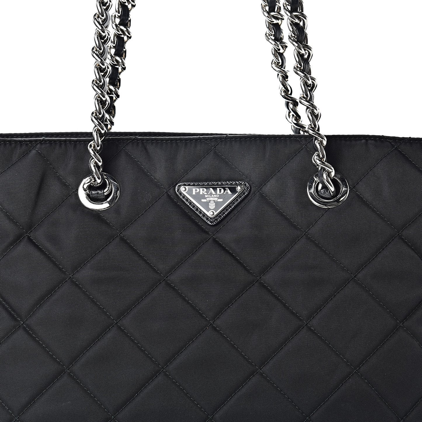 Nylon Tessuto Impuntu Quilted Shoulder Bag Black