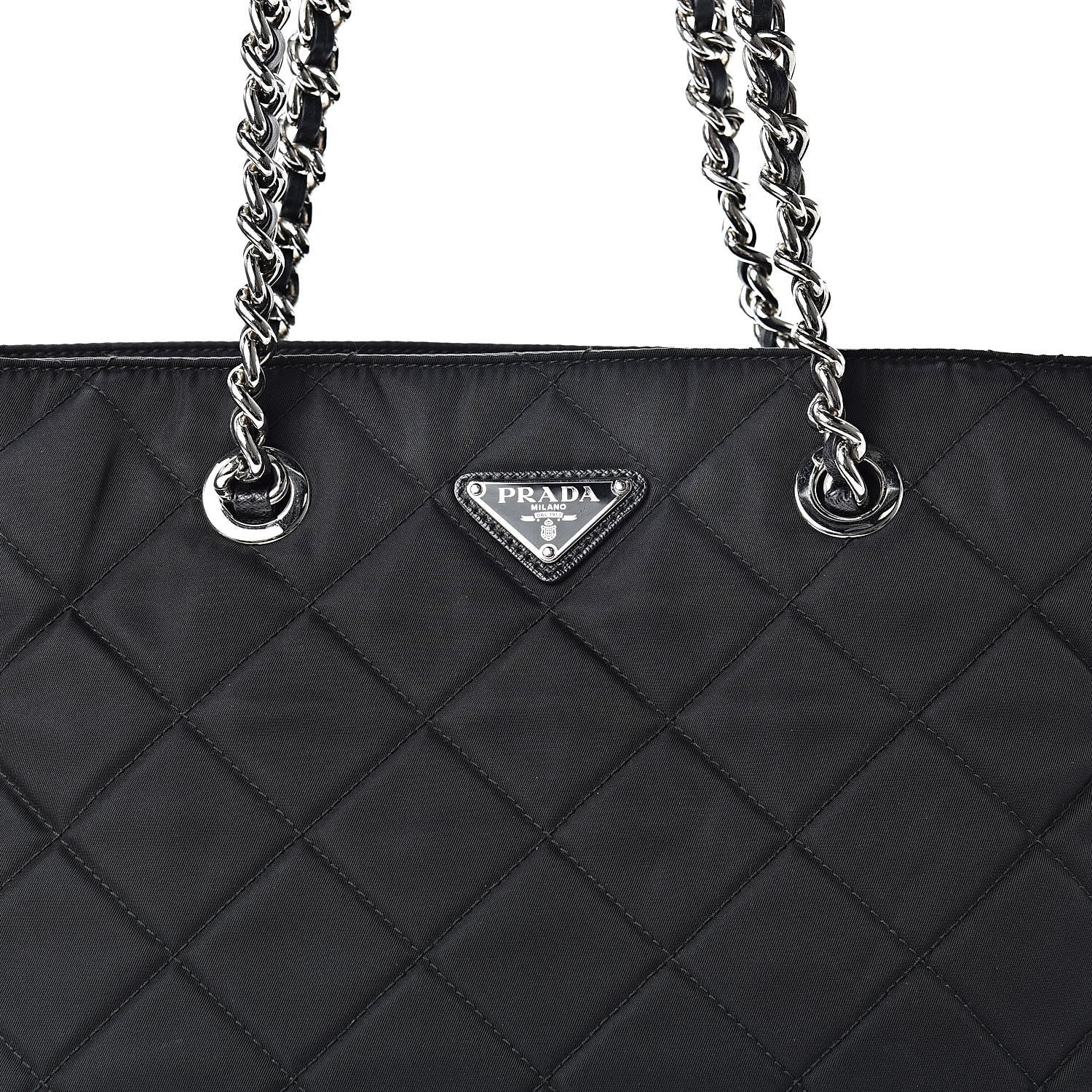 Prada Nylon Tessuto Impuntu Quilted Shoulder Bag Black 8 of 11